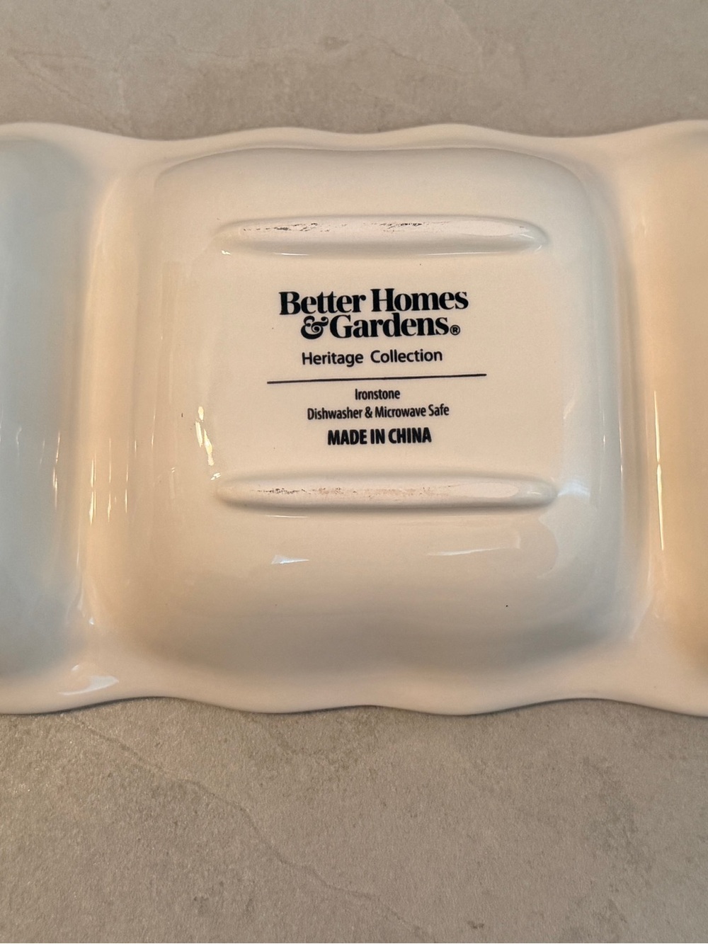 Better Homes & Gardens Heritage 3 Section Divided Server Winter Forest Ironstone - Picture 5 of 11